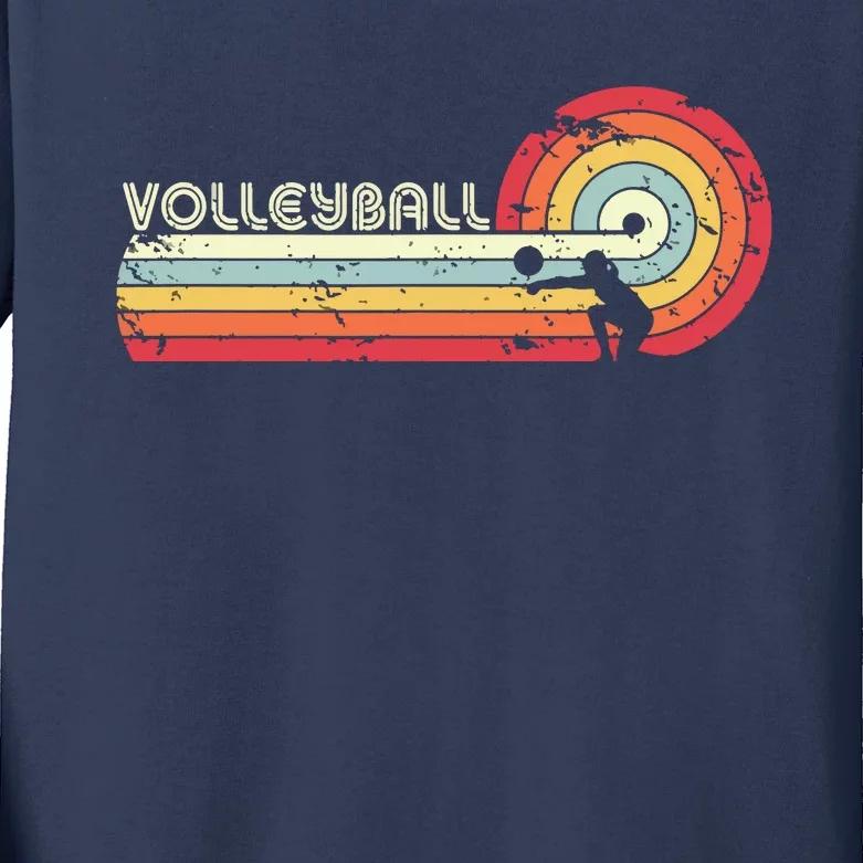 Volleyball Retro Style Kids Long Sleeve Shirt