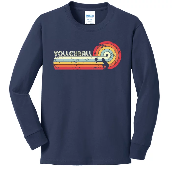 Volleyball Retro Style Kids Long Sleeve Shirt