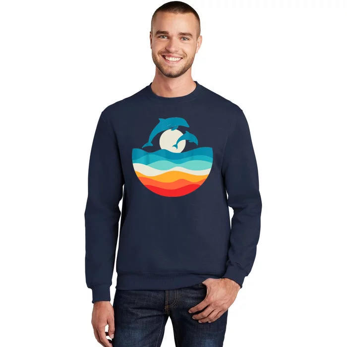 Vintage Retro Summer Time Beach Dolphin Sweatshirt