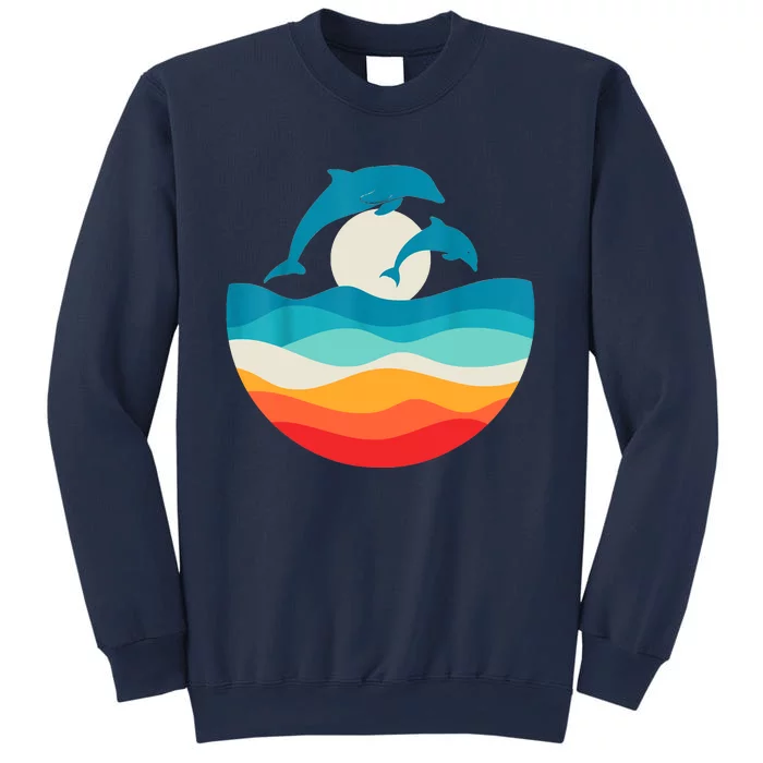 Vintage Retro Summer Time Beach Dolphin Sweatshirt