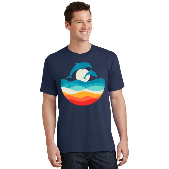 Vintage Retro Summer Time Beach Dolphin T-Shirt