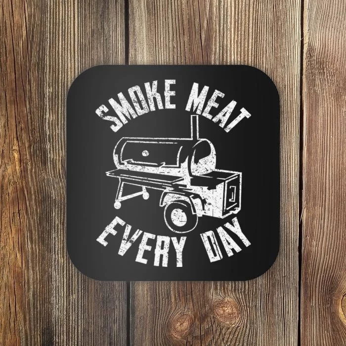 Vintage Retro Smoke Meat Everyday Funny BBQ Smoker Grilling Coaster