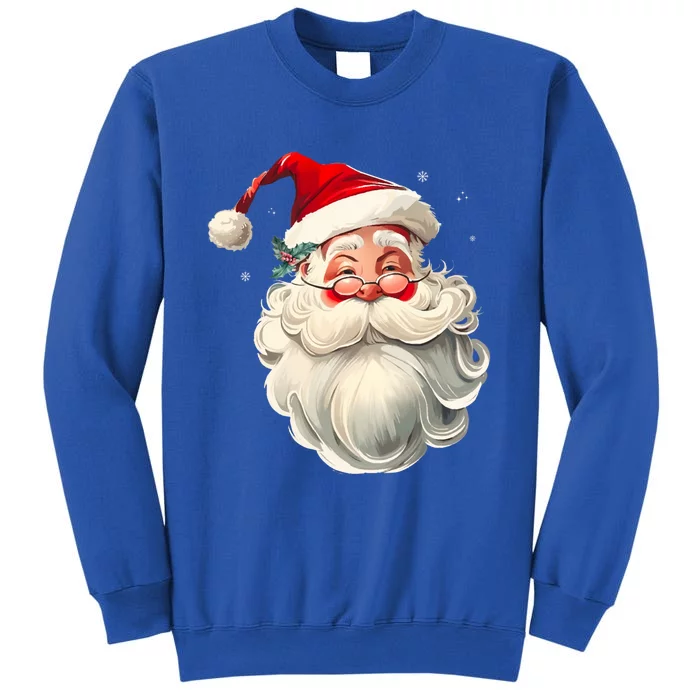 Vintage Retro Santa Face Christmas Gift Sweatshirt