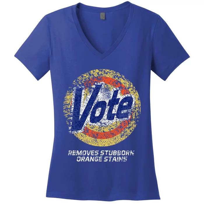 Vote Removes Stubborn Orange Stains 86 45 Vote 8645 Women's V-Neck T-Shirt