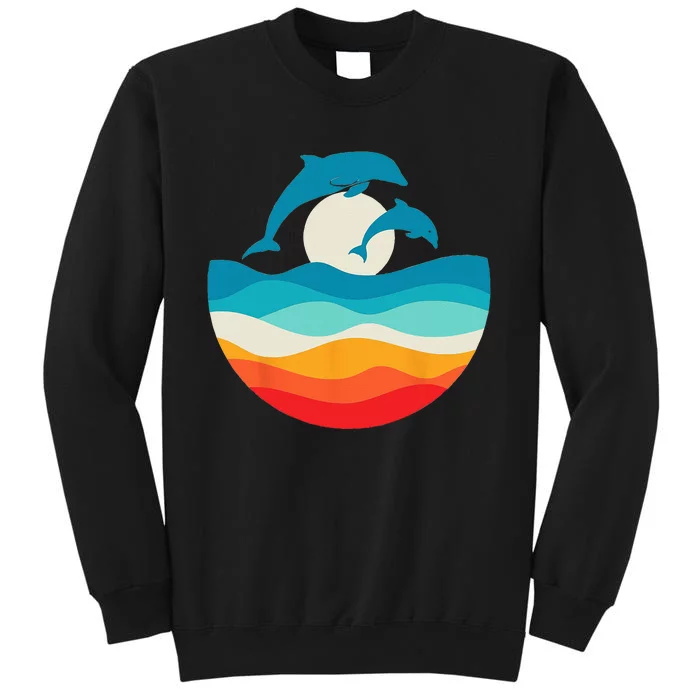 Vintage Retro Summer Time Beach Dolphin Sweatshirt