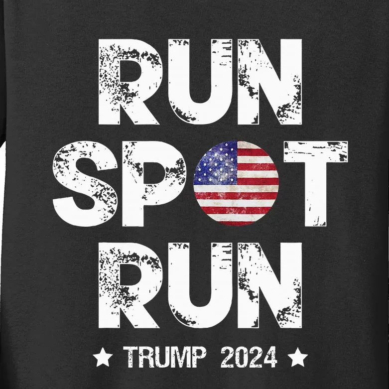 Vote Run Spot Run 2024 Trumpharris Presidential Debate Kids Long Sleeve Shirt