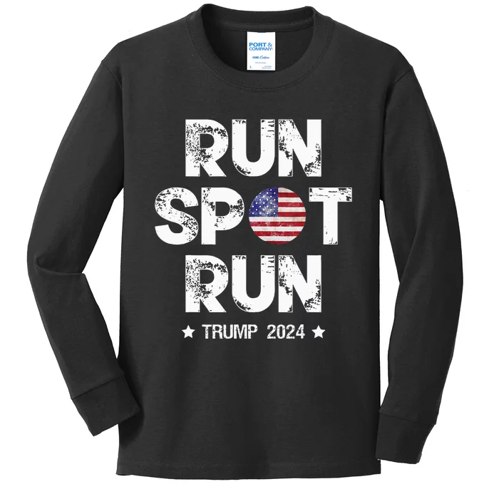 Vote Run Spot Run 2024 Trumpharris Presidential Debate Kids Long Sleeve Shirt