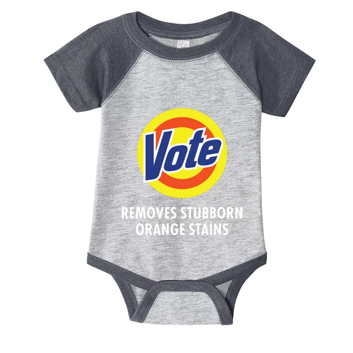 Vote Removes Stubborn Orange Stains Funny Antitrump Infant Baby Jersey Bodysuit