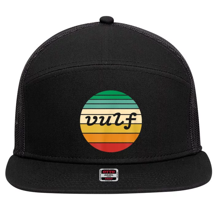 Vulf Retro Sunset Vulfpeck Design 7 Panel Mesh Trucker Snapback Hat