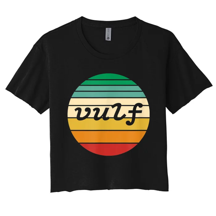 Vulf Retro Sunset Vulfpeck Design Women's Crop Top Tee