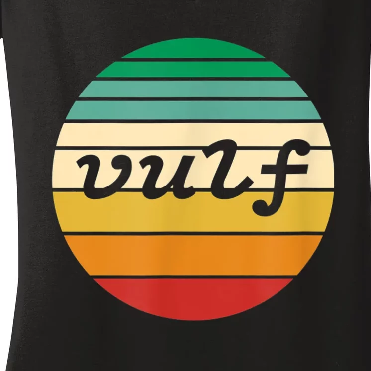 Vulf Retro Sunset Vulfpeck Design Women's V-Neck T-Shirt