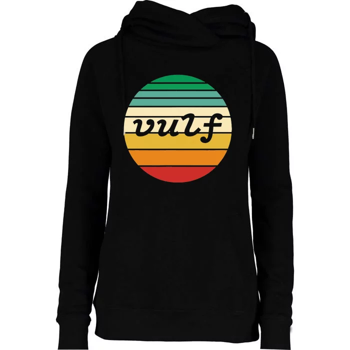 Vulf Retro Sunset Vulfpeck Design Womens Funnel Neck Pullover Hood