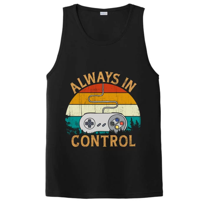 Vintage Retro Style Video Game Lover Always Control Gamer Gift Performance Tank