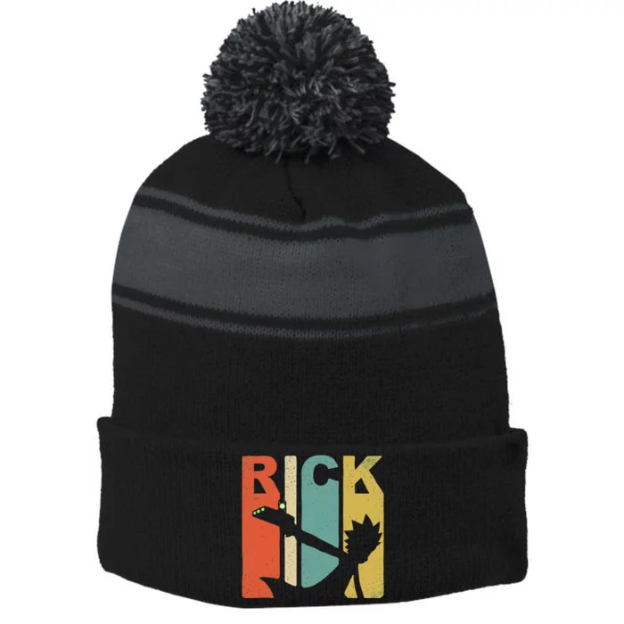 Vintage Rick Sanchez 90s And 80s Style Stripe Pom Pom Beanie