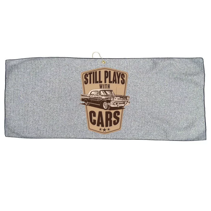 Vintage Retro Still Plays With Cars Large Microfiber Waffle Golf Towel