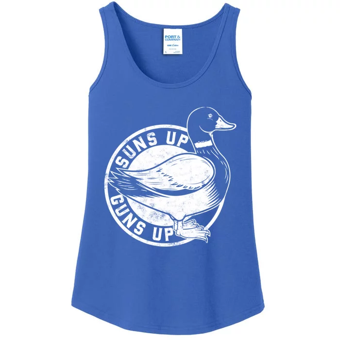 Vintage Retro Style Suns Up Funny Duck Hunting Gift Ladies Essential Tank