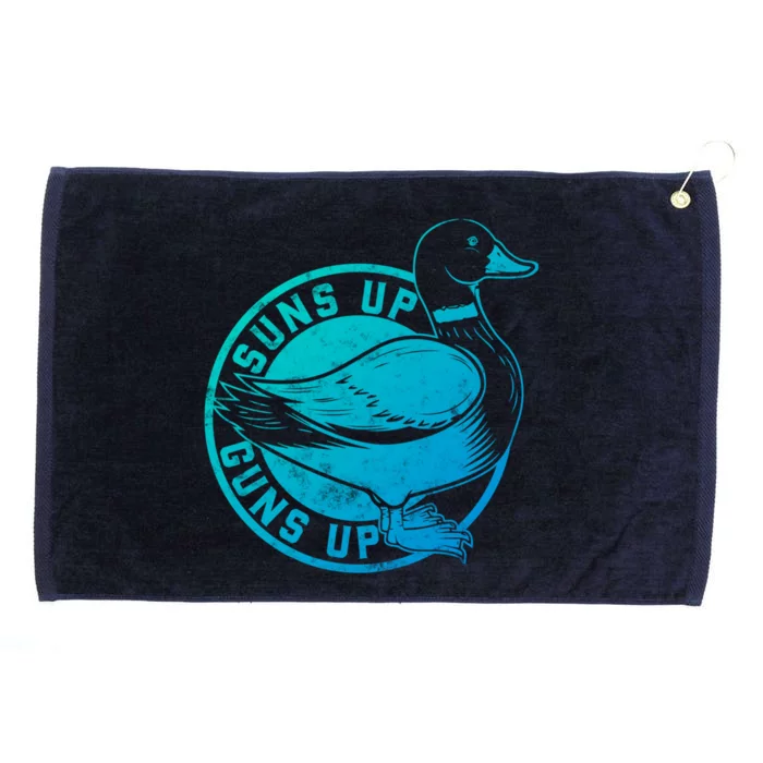 Vintage Retro Style Suns Up Funny Duck Hunting Gift Grommeted Golf Towel