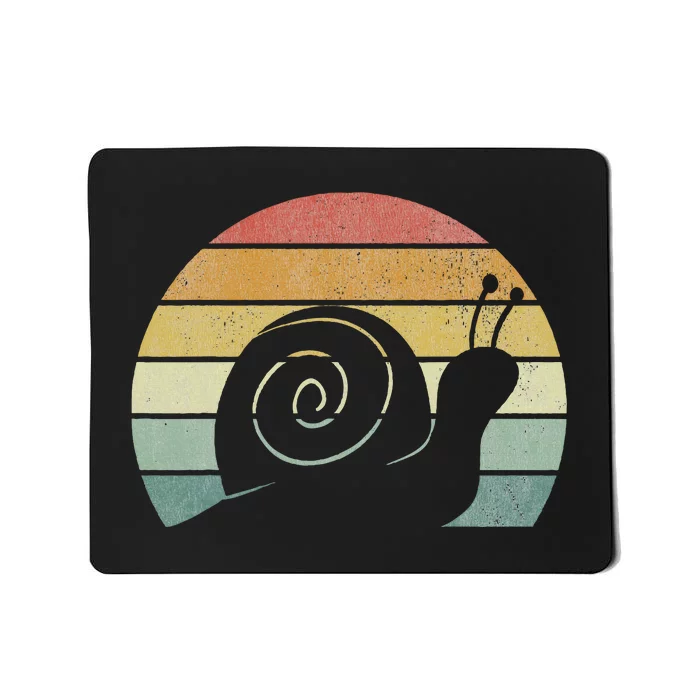 Vintage Retro Sunset Snail Design Cute Sluggish Funny Snail Mousepad