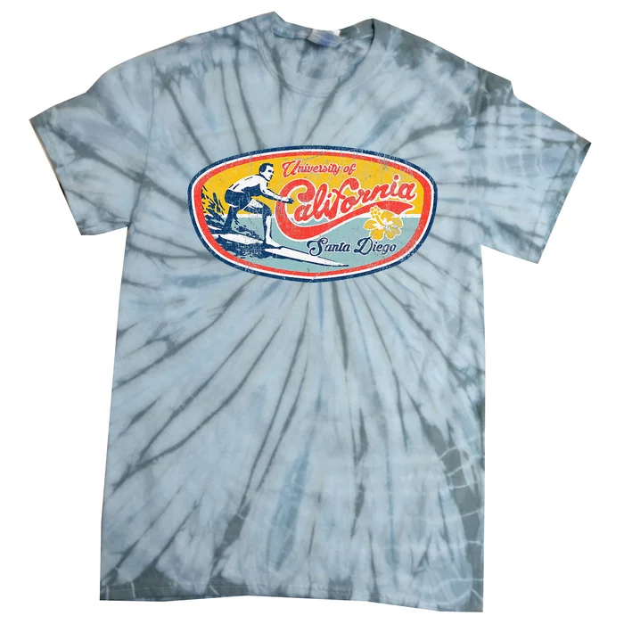 Vintage Retro Surf Style Ucsd Tie-Dye T-Shirt