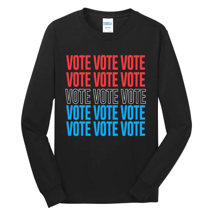 Vote Retro Style Vote 2024 Election Tall Long Sleeve T-Shirt