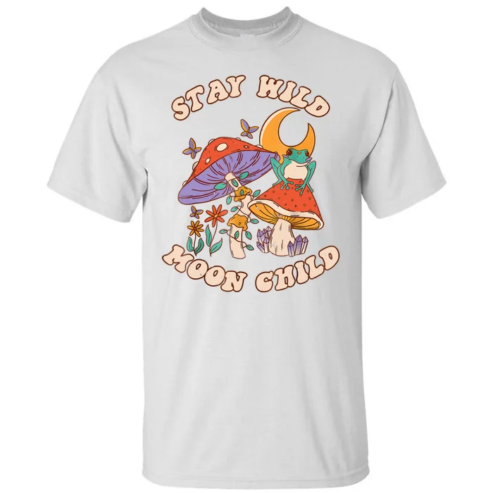 Vintage Retro Stay Wild Moon Child Frog Mushroom Hippie Tall T-Shirt