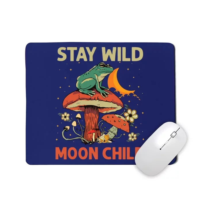 Vintage Retro Stay Wild Moon Child Frog Mushroom Hippie Mousepad