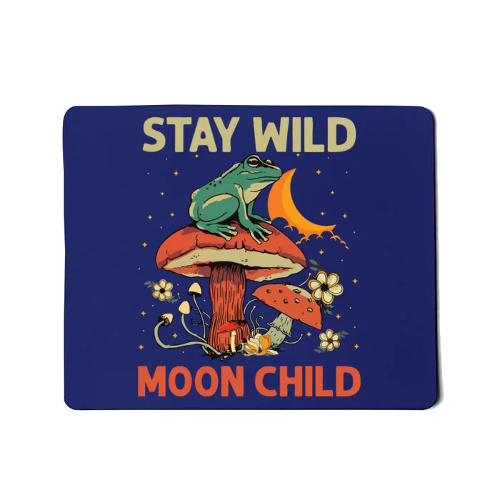 Vintage Retro Stay Wild Moon Child Frog Mushroom Hippie Mousepad