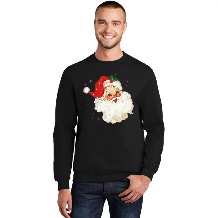 Vintage Retro Santa Christmas Tall Sweatshirt