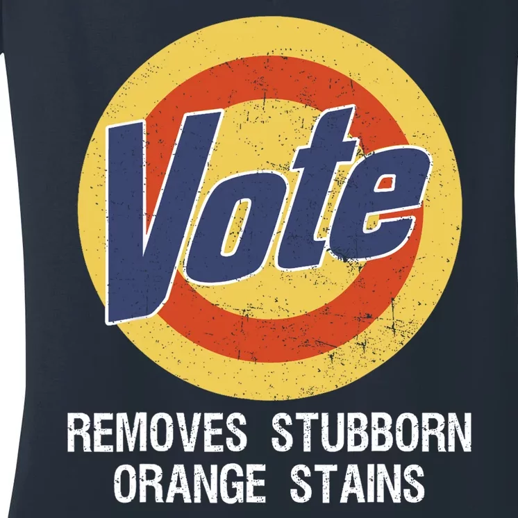 Vote Remove Stubborn Orange Stains Kamala Harris Lady Cat Women's V-Neck T-Shirt