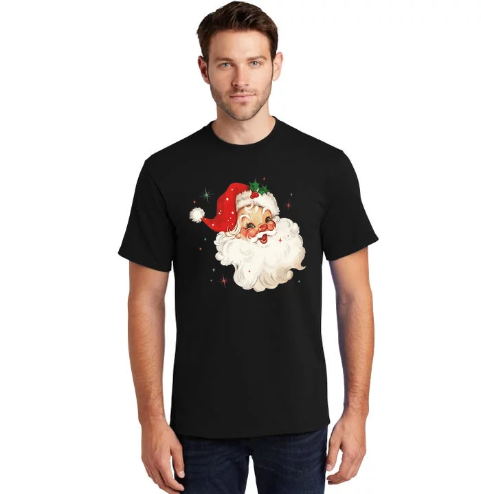 Vintage Retro Santa Christmas Tall T-Shirt