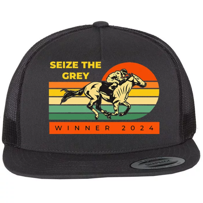 Vintage Racing Seize The Grey Betting Flat Bill Trucker Hat