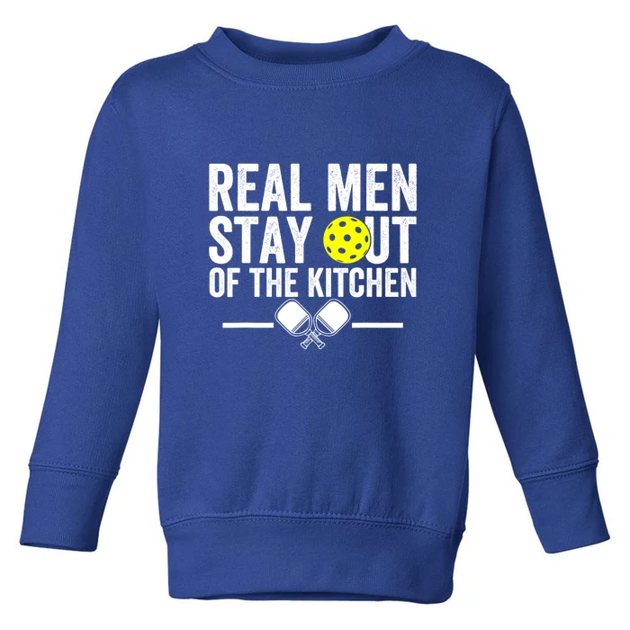 Vintage Real Stay Out Of The Kitchen Funny Pickleball Gift For Player Toddler Sweatshirt