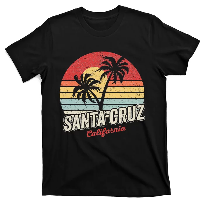 Vintage Retro Santa Cruz California Beach Sunset T-Shirt