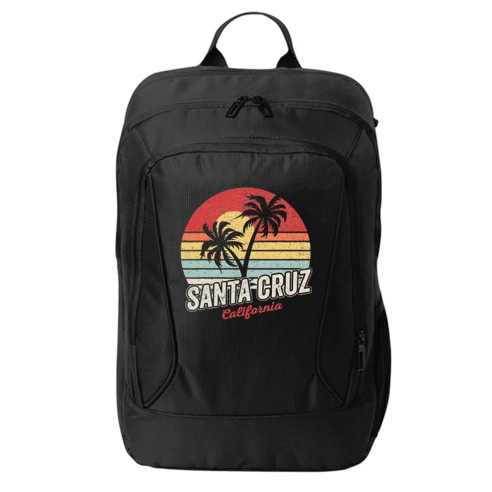 Vintage Retro Santa Cruz California Beach Sunset City Backpack