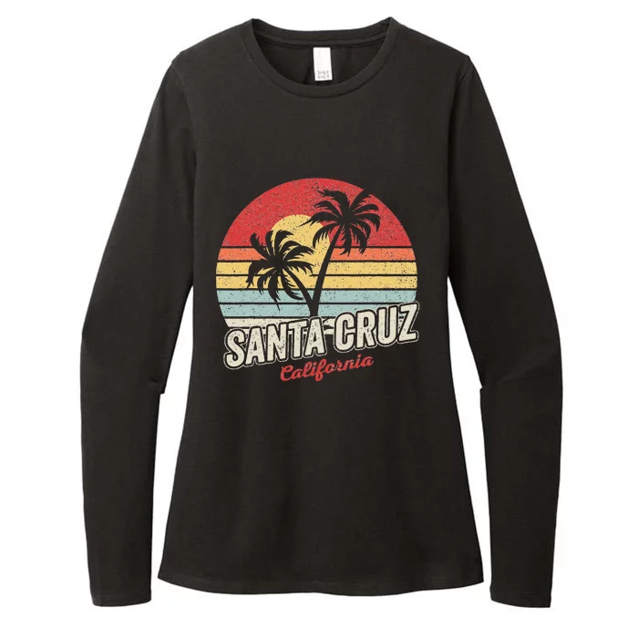 Vintage Retro Santa Cruz California Beach Sunset Womens CVC Long Sleeve Shirt