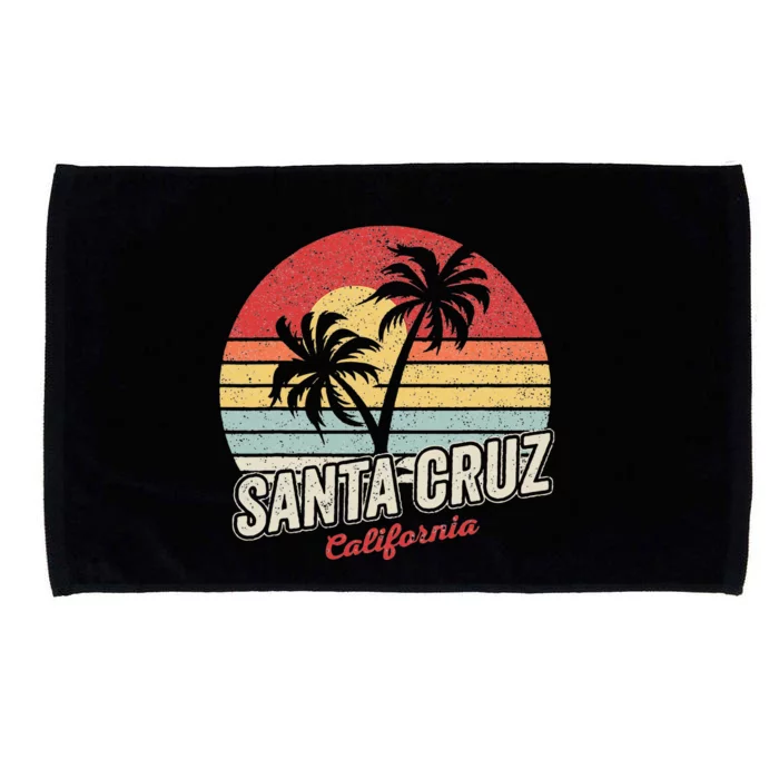 Vintage Retro Santa Cruz California Beach Sunset Microfiber Hand Towel