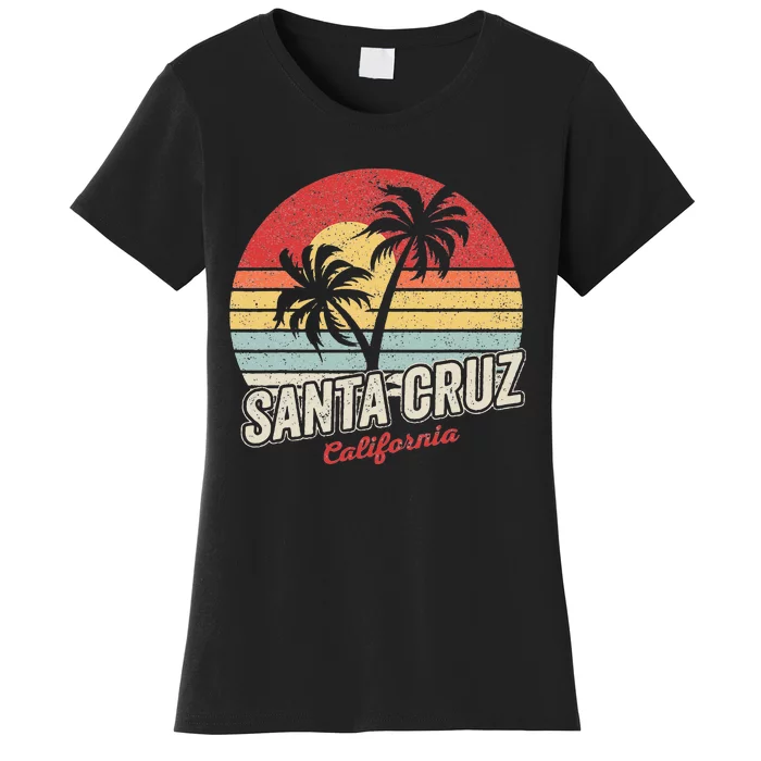 Vintage Retro Santa Cruz California Beach Sunset Women's T-Shirt