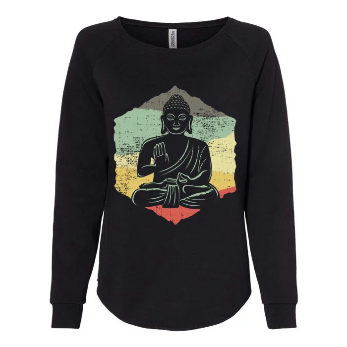 Vintage Retro Style Buddha Meditation Gift Design Idea Cool Gift Womens California Wash Sweatshirt