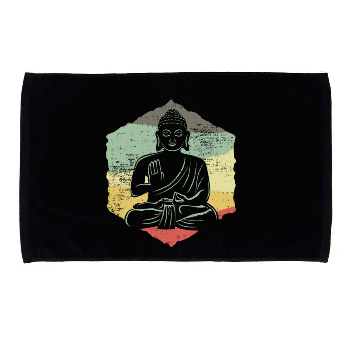 Vintage Retro Style Buddha Meditation Gift Design Idea Cool Gift Microfiber Hand Towel