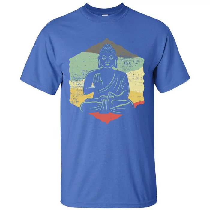 Vintage Retro Style Buddha Meditation Gift Design Idea Cool Gift Tall T-Shirt