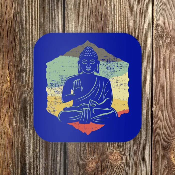 Vintage Retro Style Buddha Meditation Gift Design Idea Cool Gift Coaster