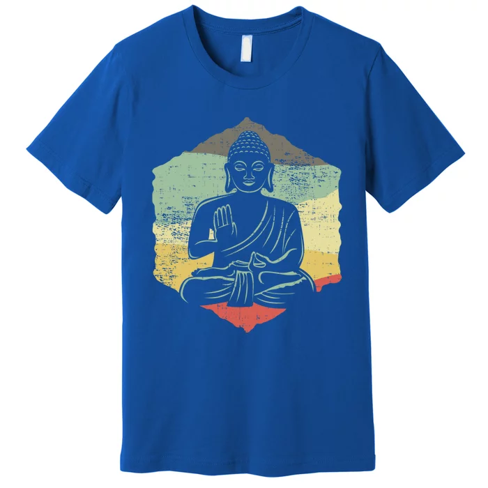 Vintage Retro Style Buddha Meditation Gift Design Idea Cool Gift Premium T-Shirt