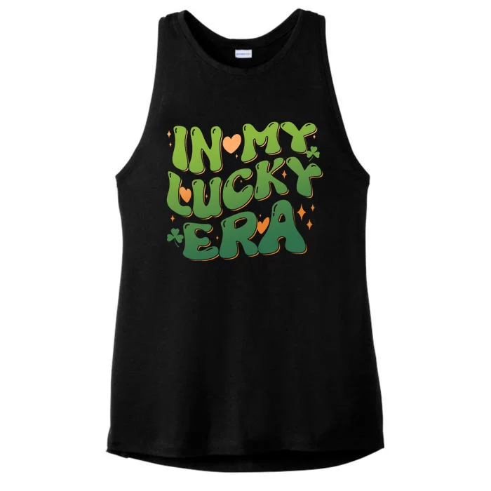 Vintage Retro St Patricks Day In My Lucky Era Ladies Tri-Blend Wicking Tank