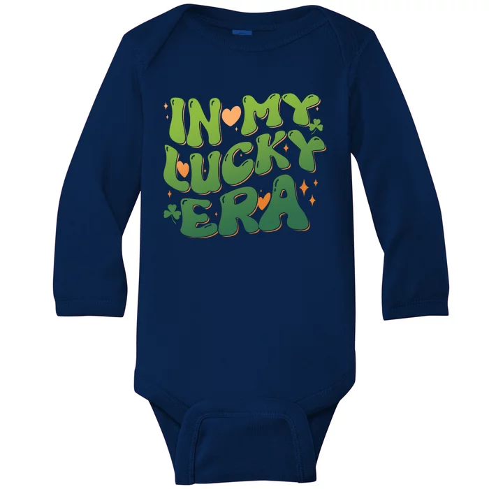 Vintage Retro St Patricks Day In My Lucky Era Baby Long Sleeve Bodysuit