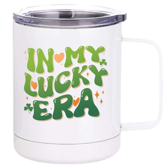 Vintage Retro St Patricks Day In My Lucky Era Front & Back 12oz Stainless Steel Tumbler Cup