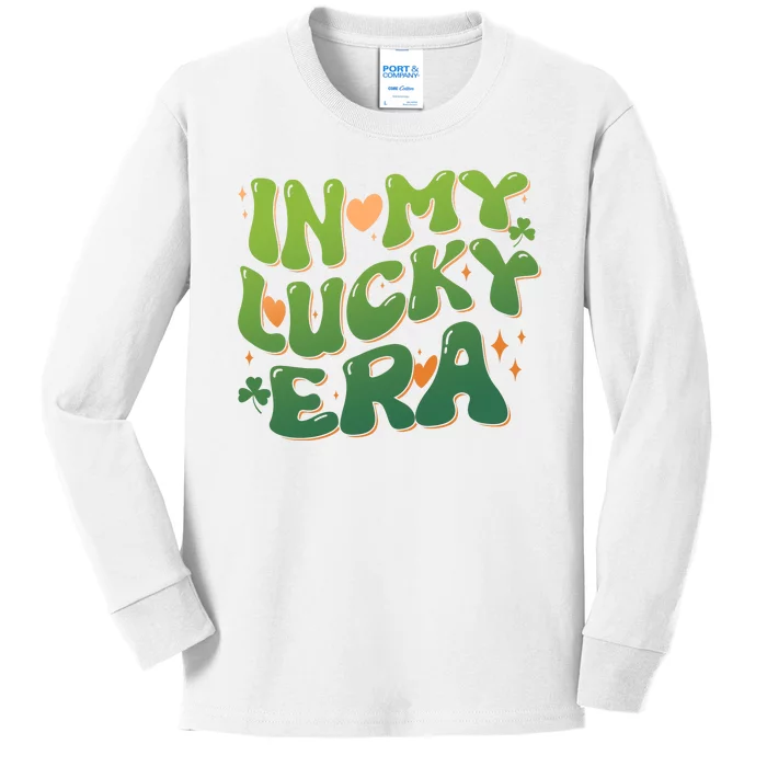 Vintage Retro St Patricks Day In My Lucky Era Kids Long Sleeve Shirt