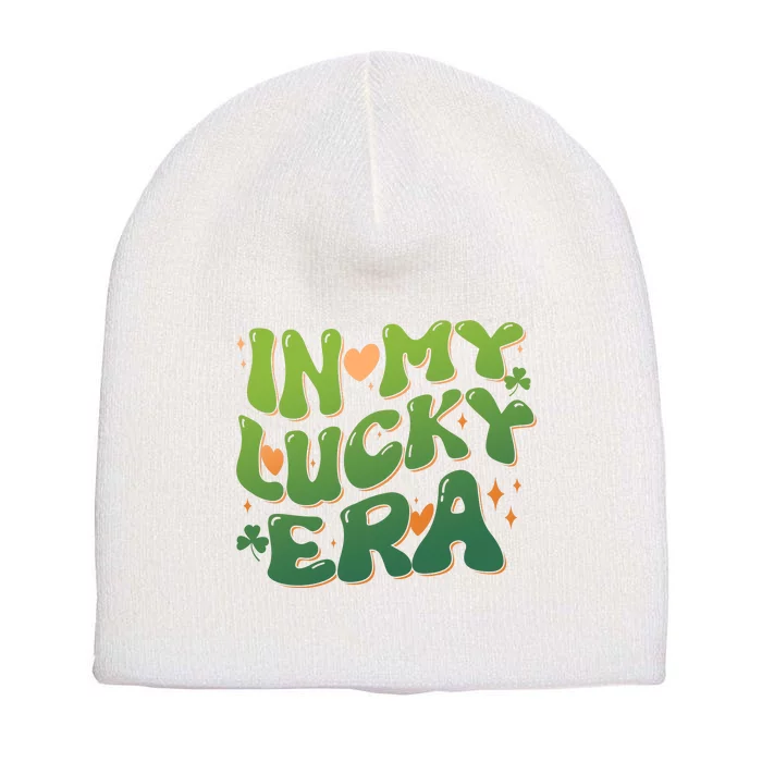 Vintage Retro St Patricks Day In My Lucky Era Short Acrylic Beanie