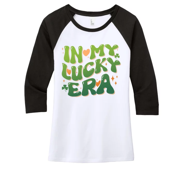 Vintage Retro St Patricks Day In My Lucky Era Women's Tri-Blend 3/4-Sleeve Raglan Shirt