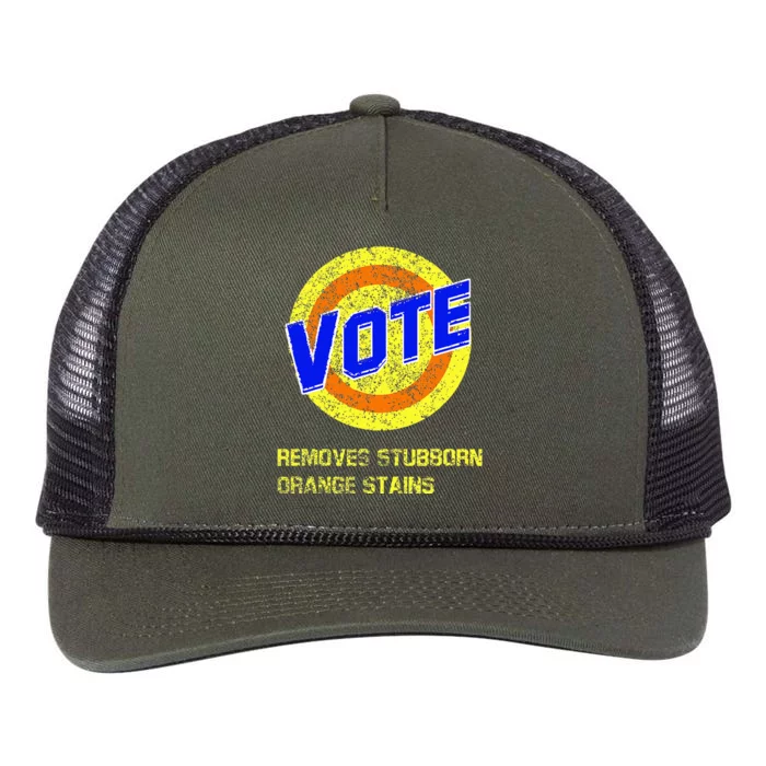 Vote Removes Stubborn Orange Stains Retro Rope Trucker Hat Cap