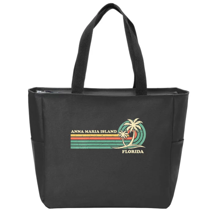 Vintage Retro Summer Vacation Florida Anna Maria Island Zip Tote Bag